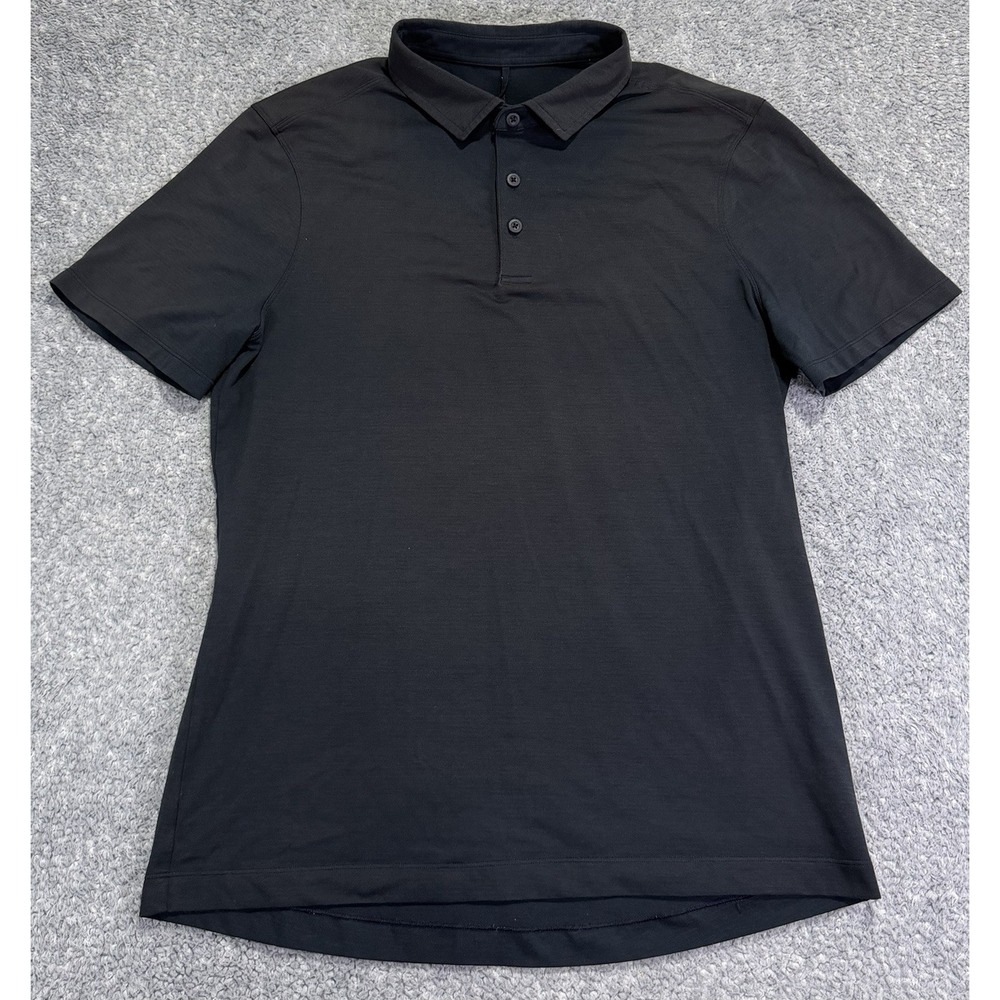 Lululemon Evolution Polo Shirt Men's Size Medium Navy Blue Performance Stretch